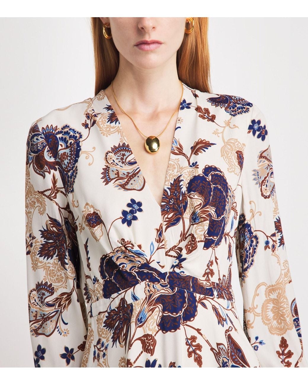 ME+EM White Crepe Paisley Maxi Dress