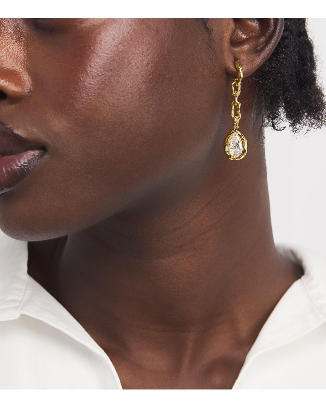 Alexis Metallic Plated Asterales Drop Earrings