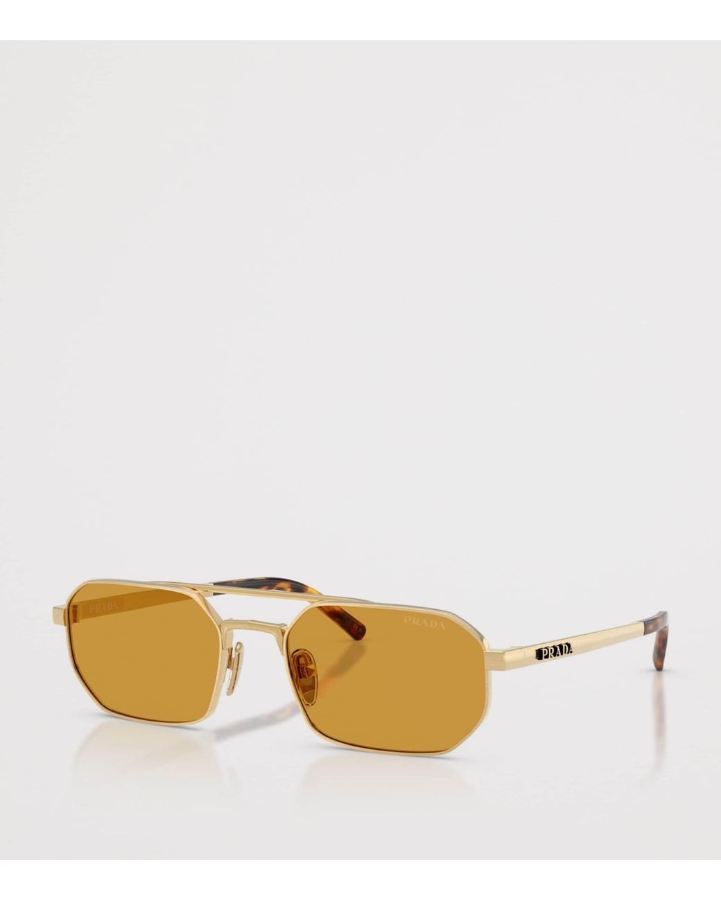 Prada Metallic Metal Irregular Sunglasses for men