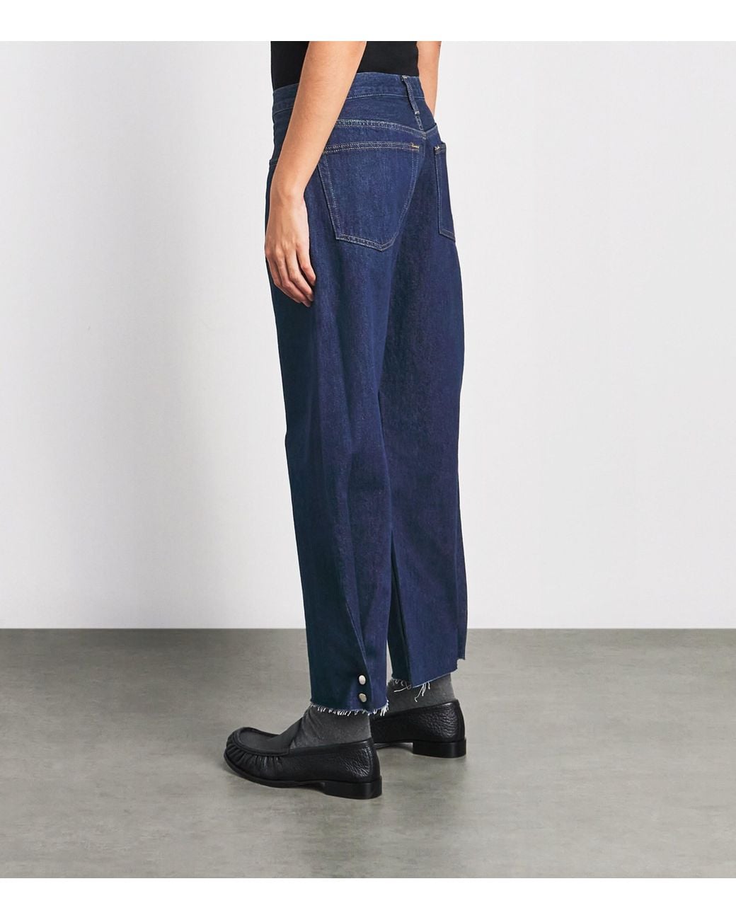 Re/done Blue Nico Mid-Rise Barrel-Leg Jeans