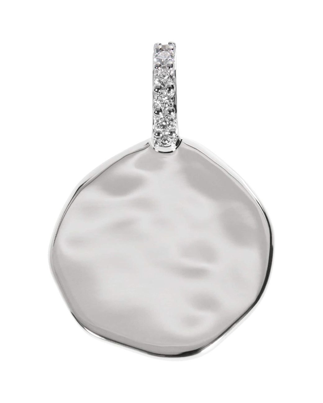 Monica Vinader Metallic Sterling And Diamond Mv Siren Coin Pendant
