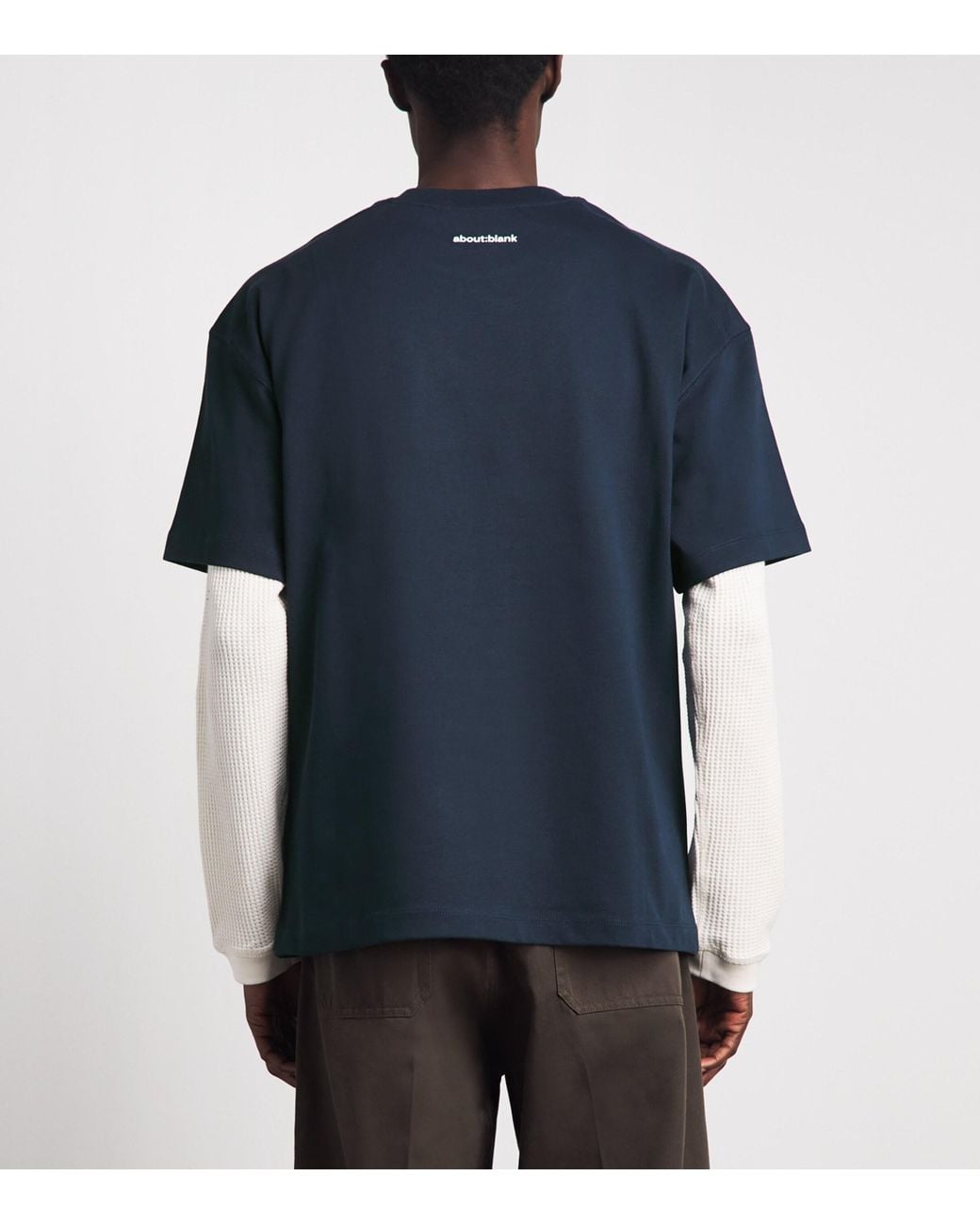 About Blank Blue Oversized Monogram T-Shirt for men