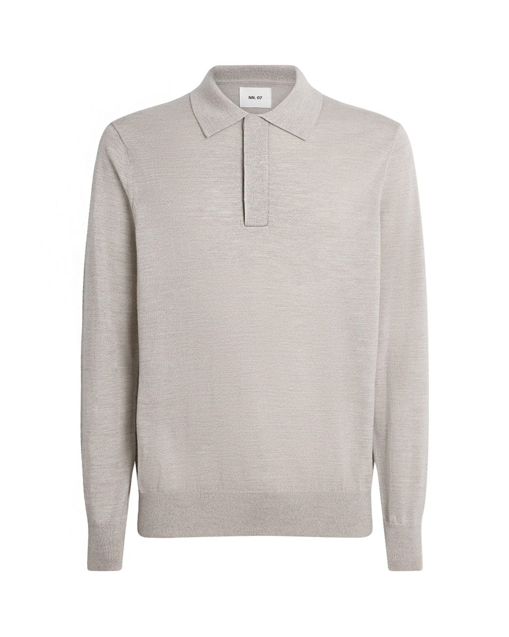 NN07 Gray Merino Wool Emerson Polo Sweater for men