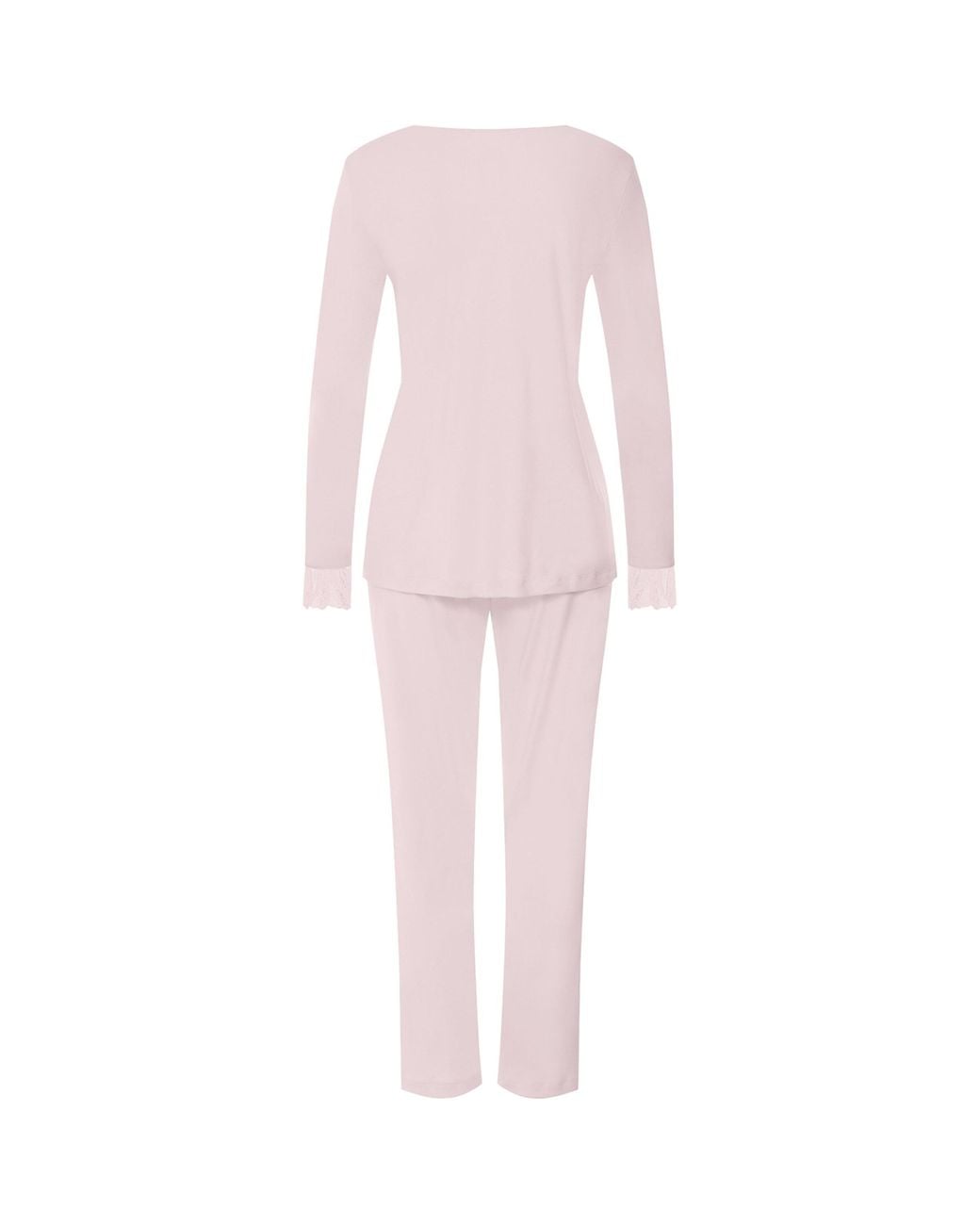 Hanro Pink Cotton Rosaria Long-Sleeve Pyjama Set