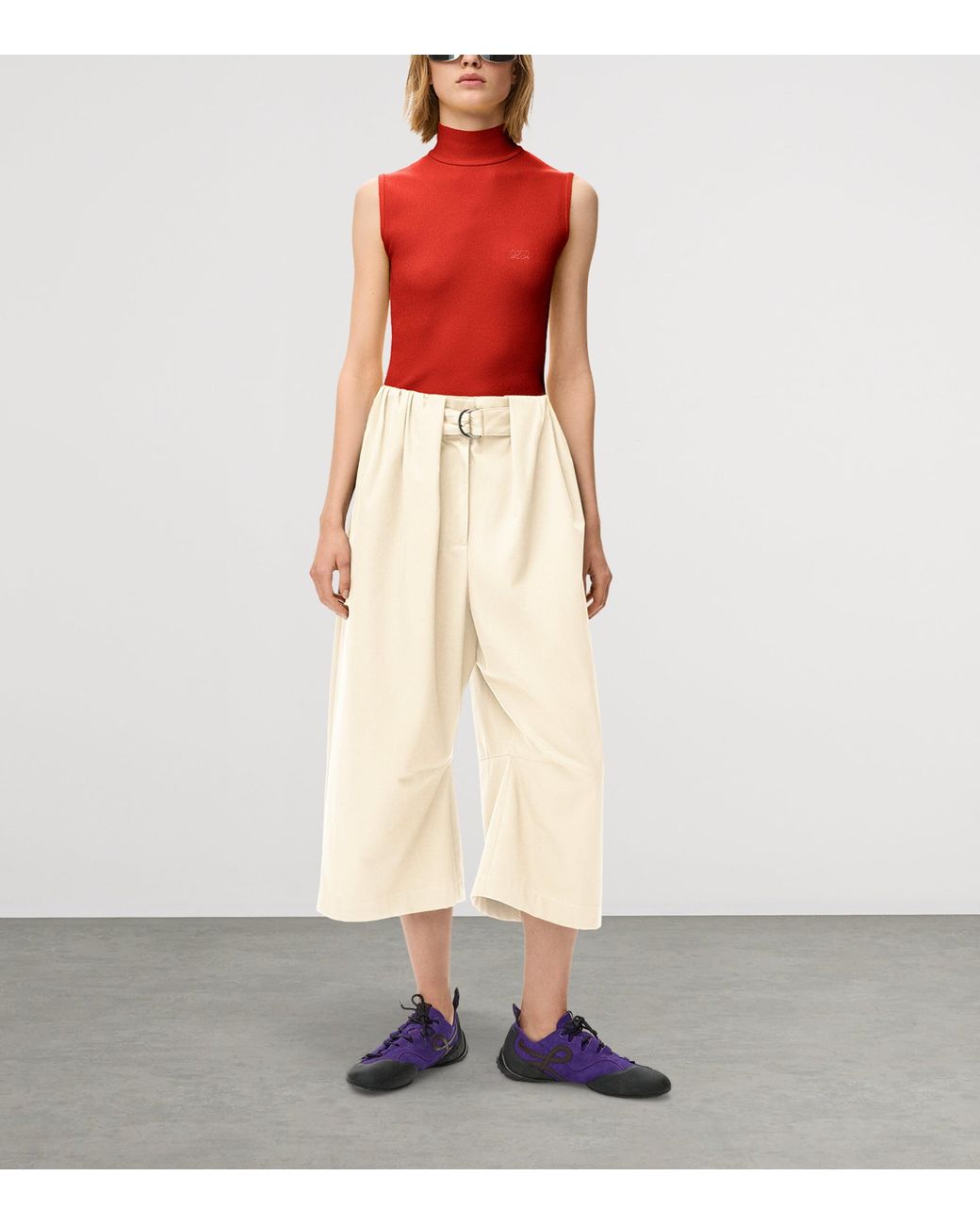 Loewe Natural Cropped Belted Trousers