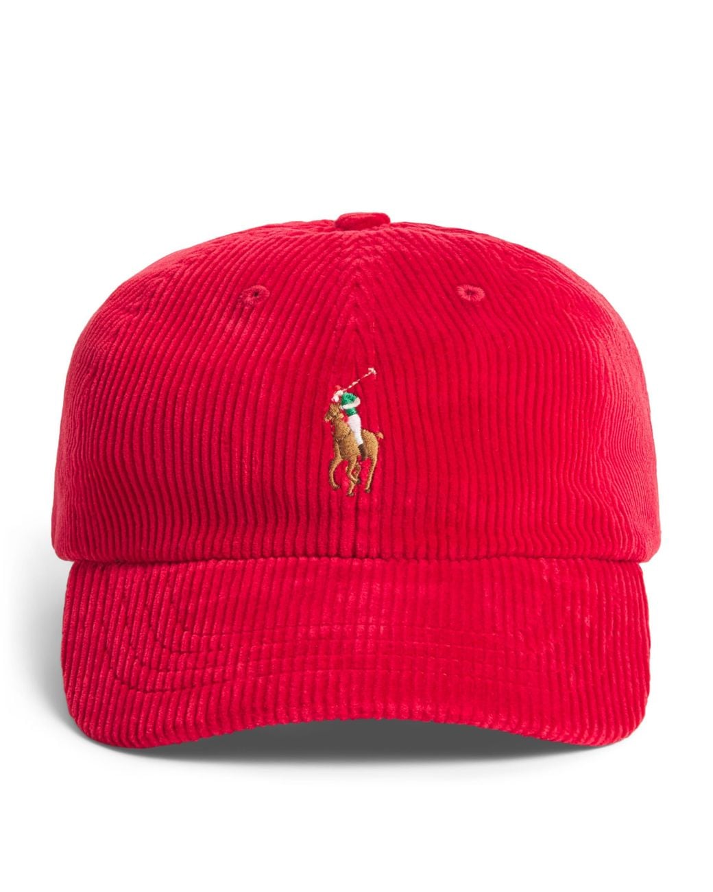 Polo Ralph Lauren Red Corduroy Logo Baseball Cap for men
