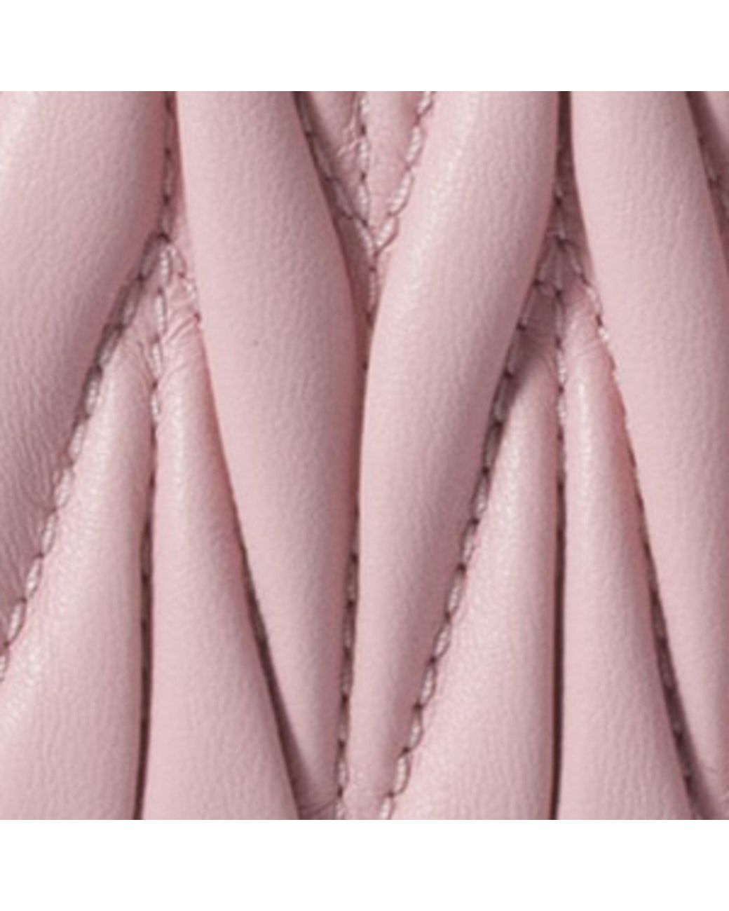 Miu Miu Pink Leather Matelassé Zipped Card Holder