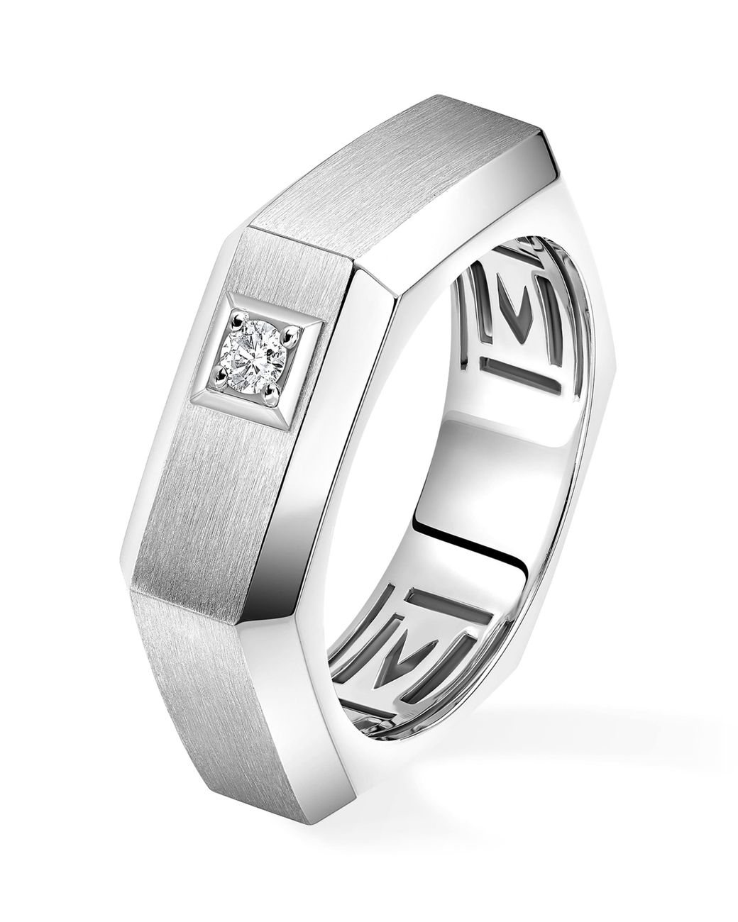 Messika White Moderniste Medium And Diamond Ring