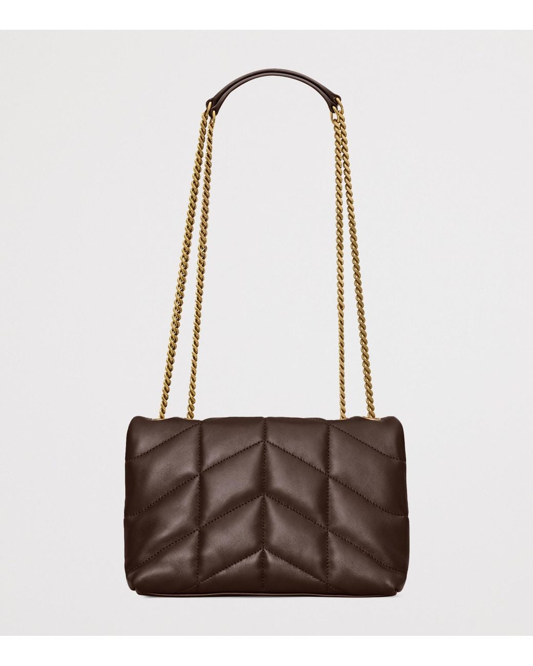 Saint Laurent Brown Toy Loulou Puffer Shoulder Bag