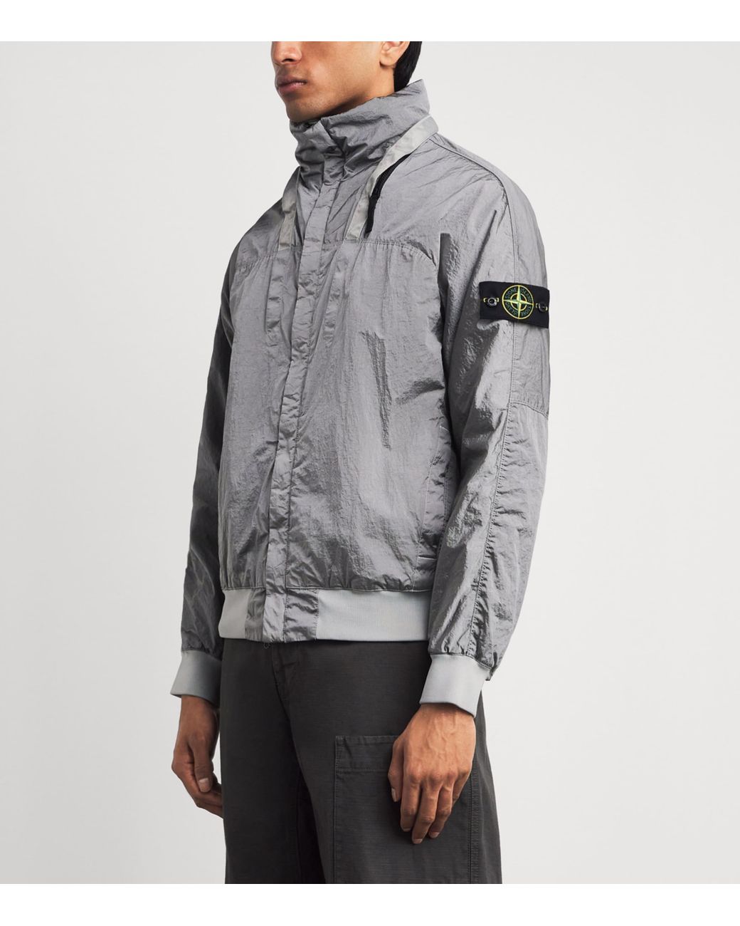 Stone Island Gray Nylon Watro-Tc Jacket for men