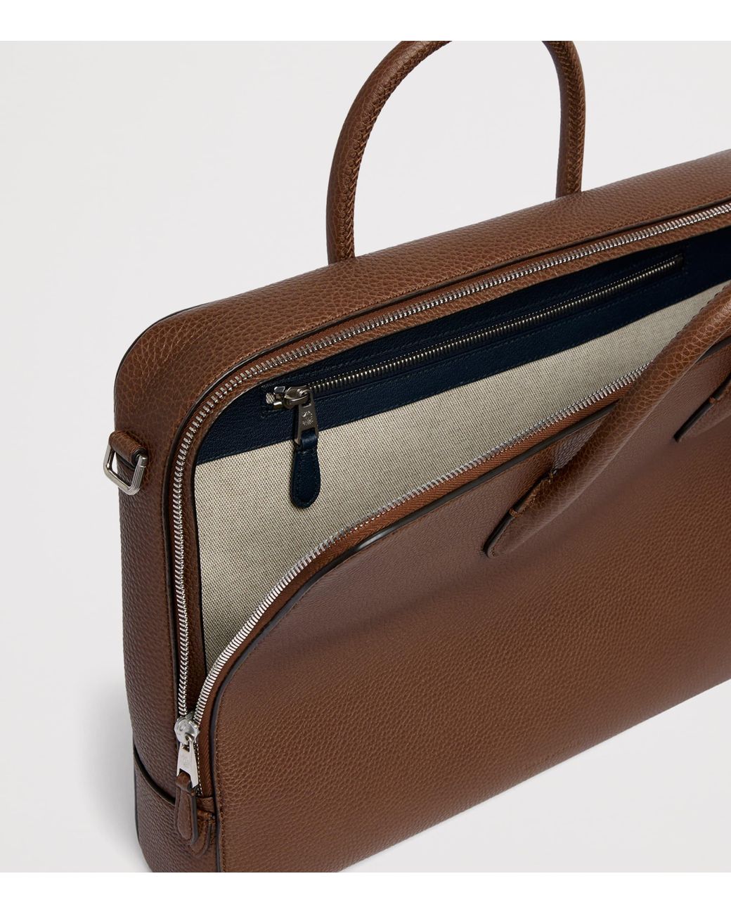 Dunhill Brown Leather Bourdon 38 Briefcase for men