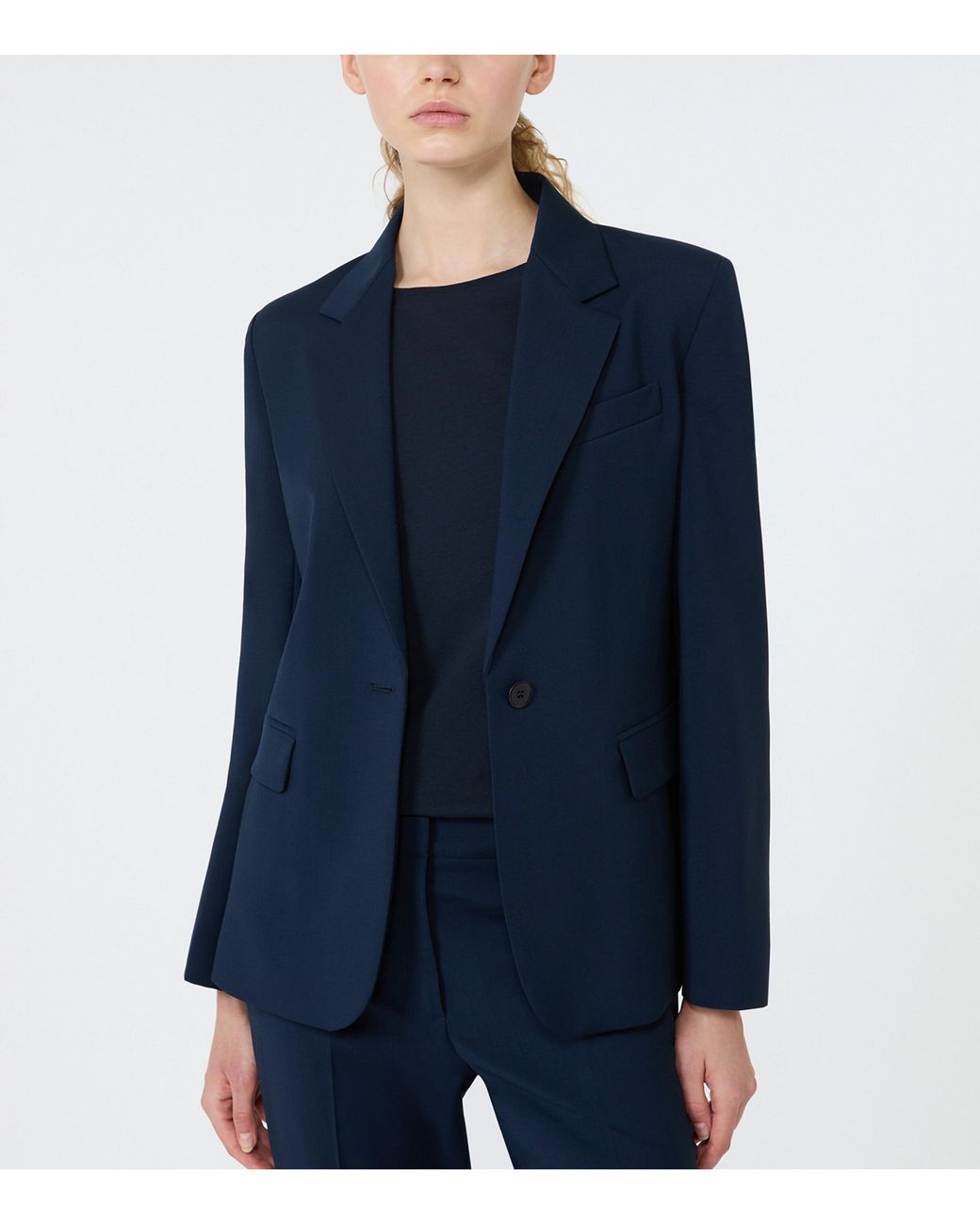 Weekend by Maxmara Blue Virgin Wool Blazer