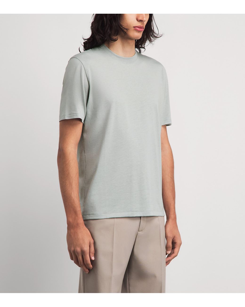 7 For All Mankind Gray Crew-Neck T-Shirt for men