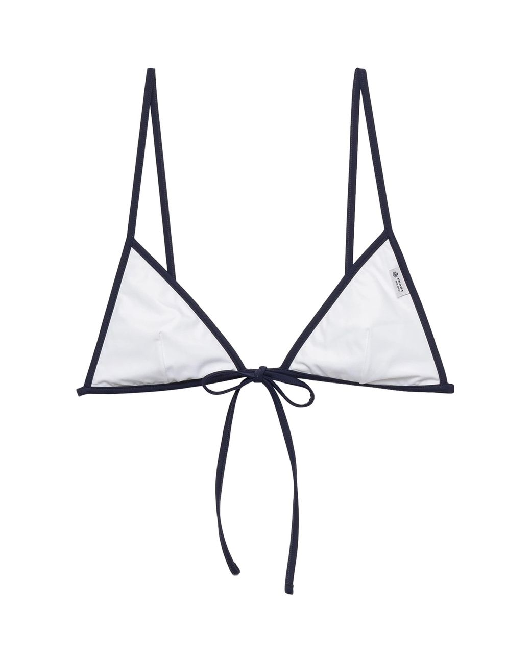 Prada White Jersey Triangle Bikini Top