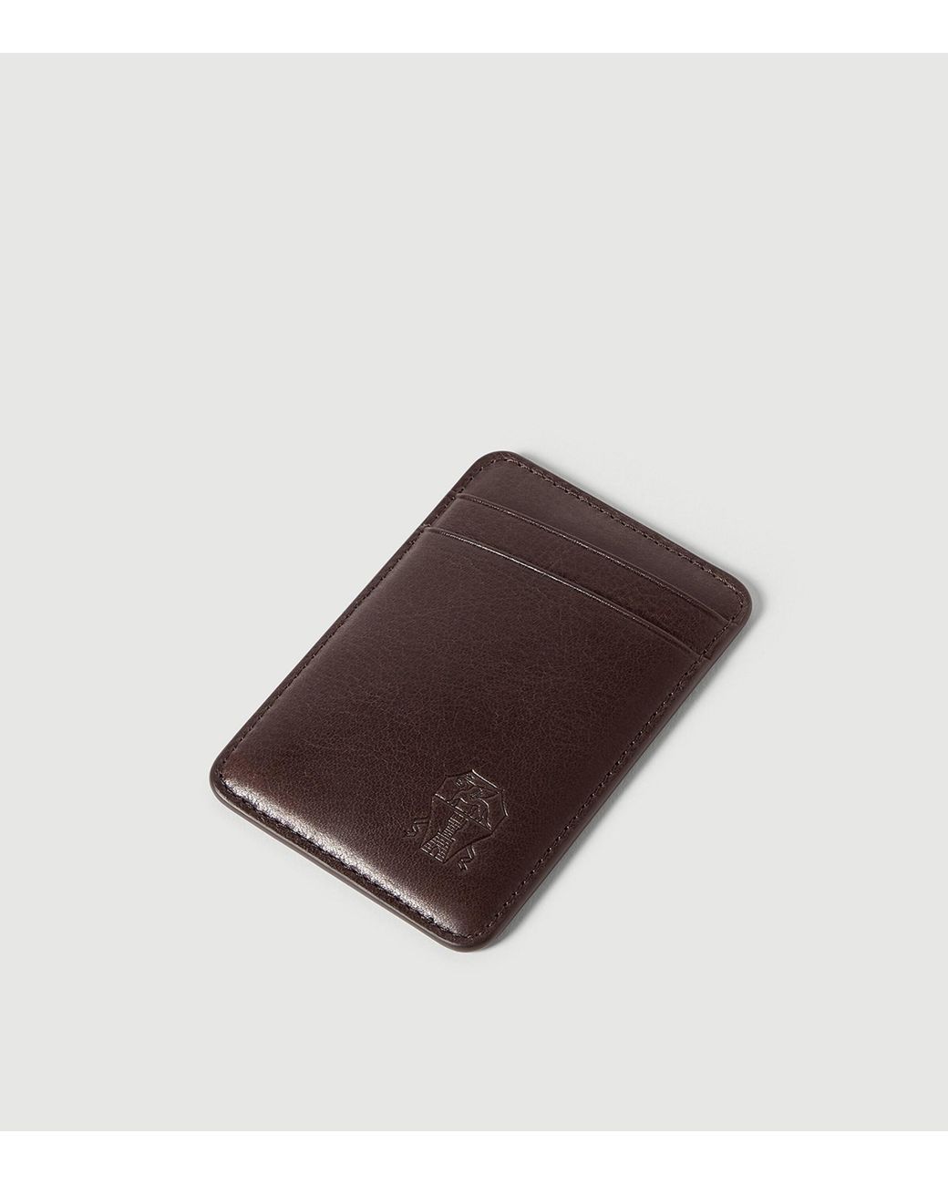 Brunello Cucinelli Brown Leather Card Holder for men