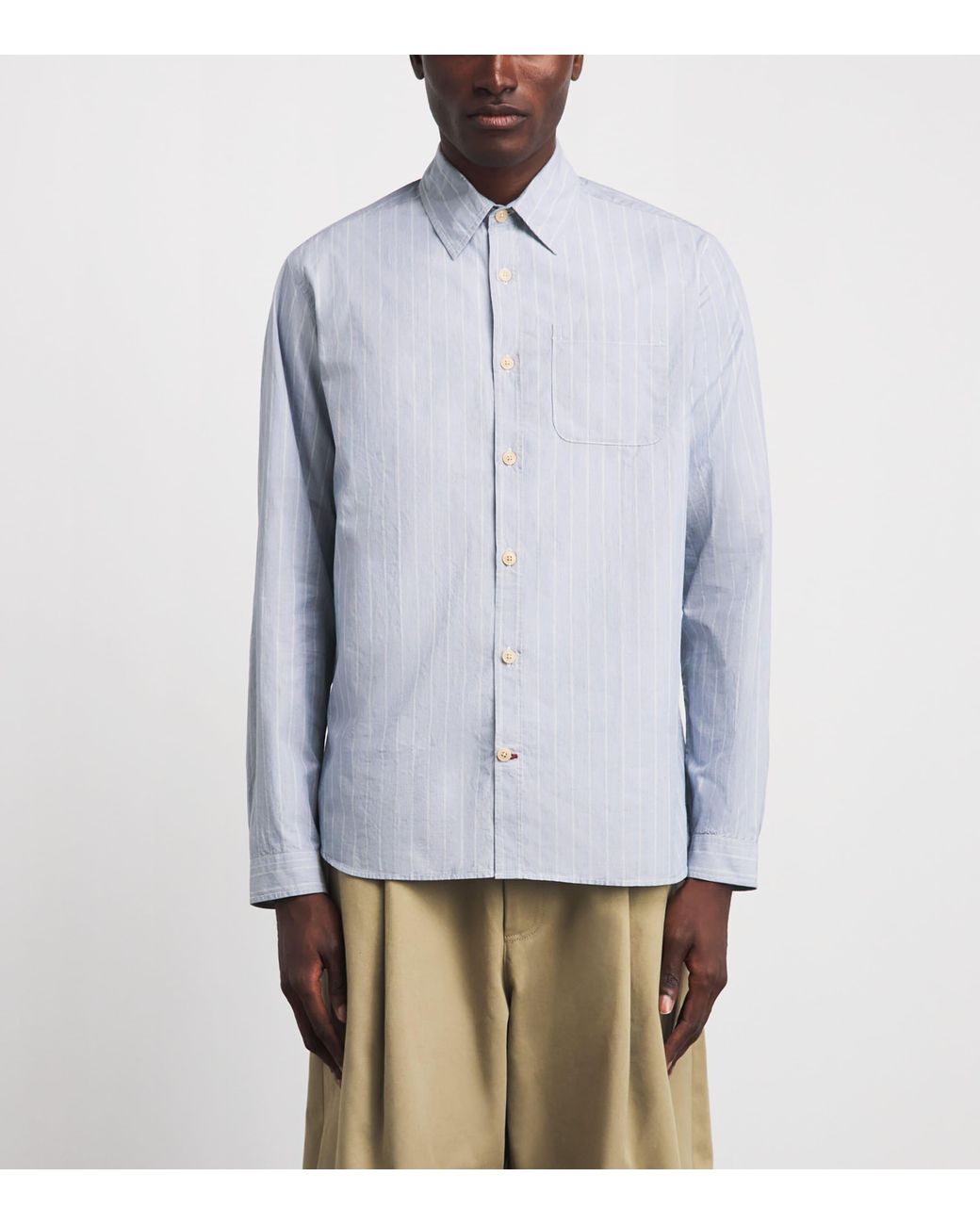 Oliver Spencer Blue Cotton Stripe New York Special Shirt for men