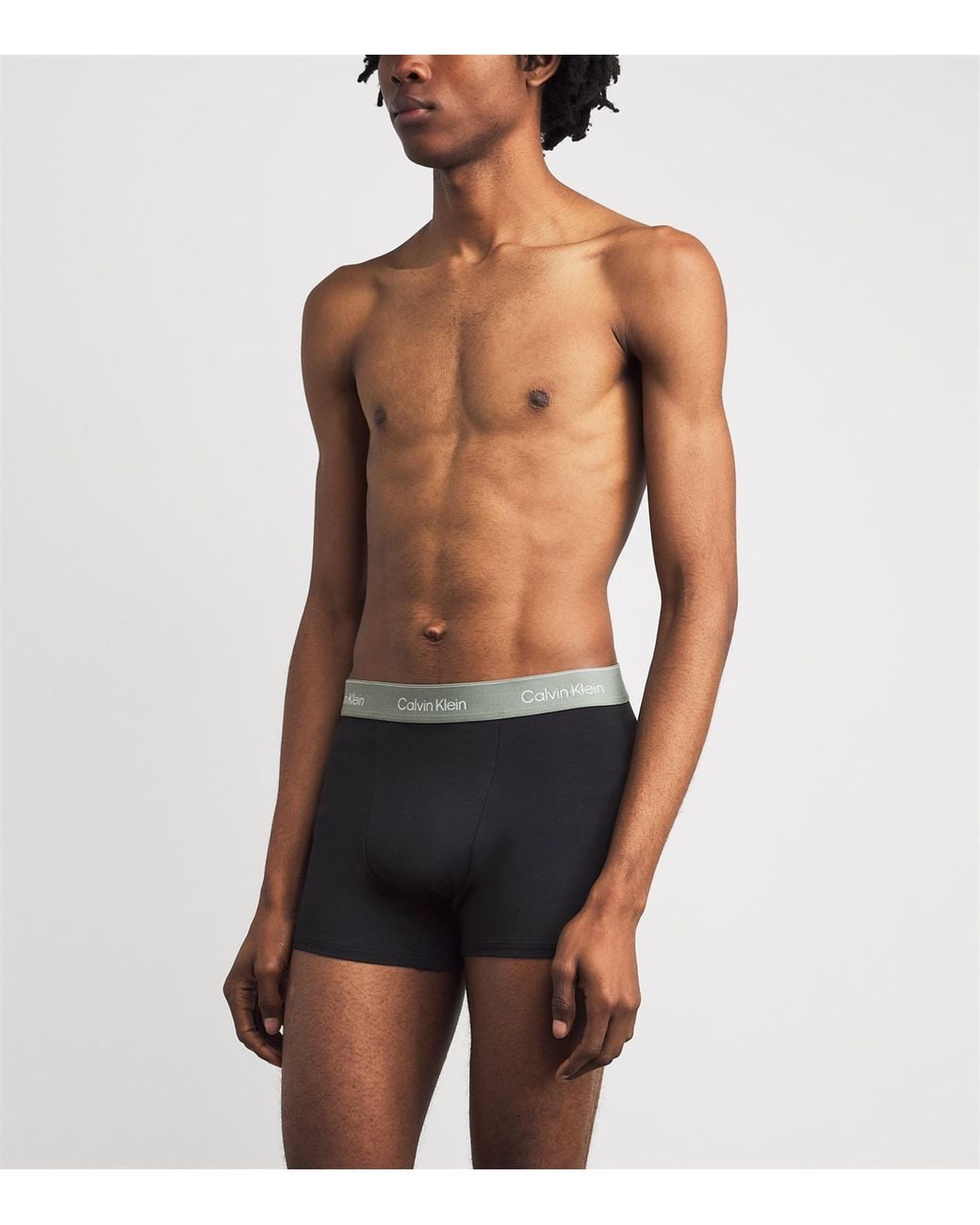 Calvin Klein Black Stretch-Cotton Relaxed Icon Trunks for men