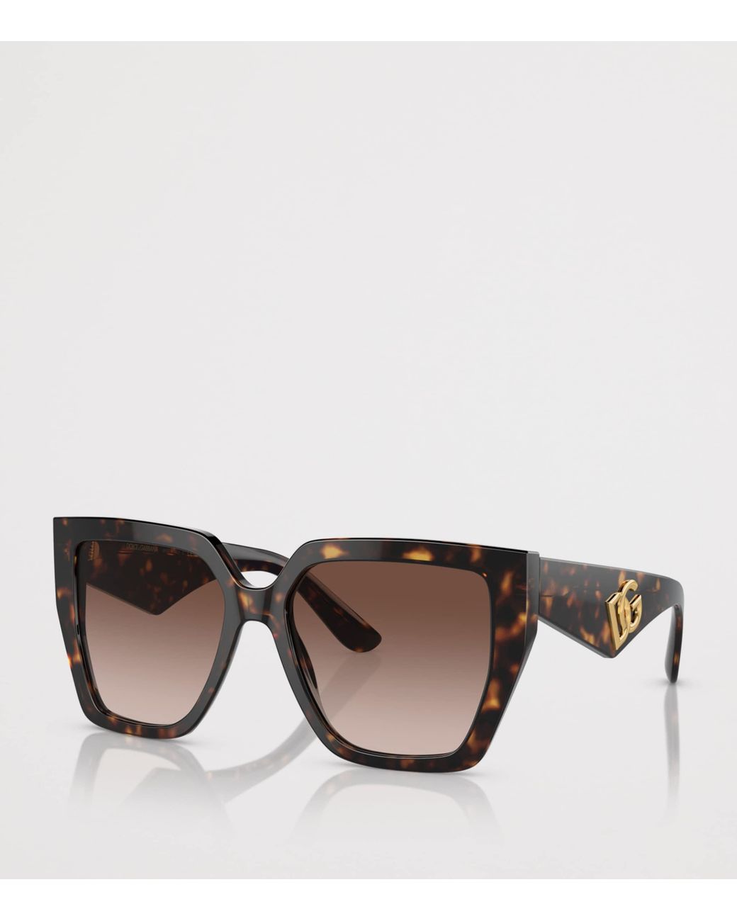 Dolce & Gabbana Brown Tortoiseshell Oversized Square Sunglasses