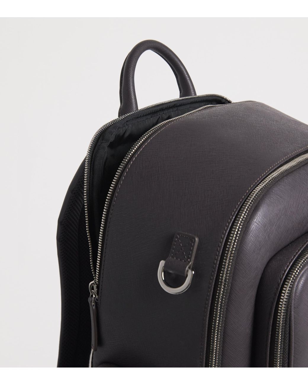 Emporio Armani Black Faux Leather Backpack for men
