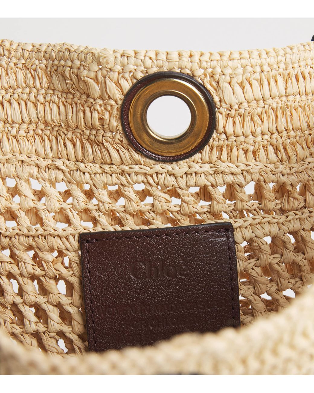 Chloé Metallic Small Raffia Iconic Double Carry Bag