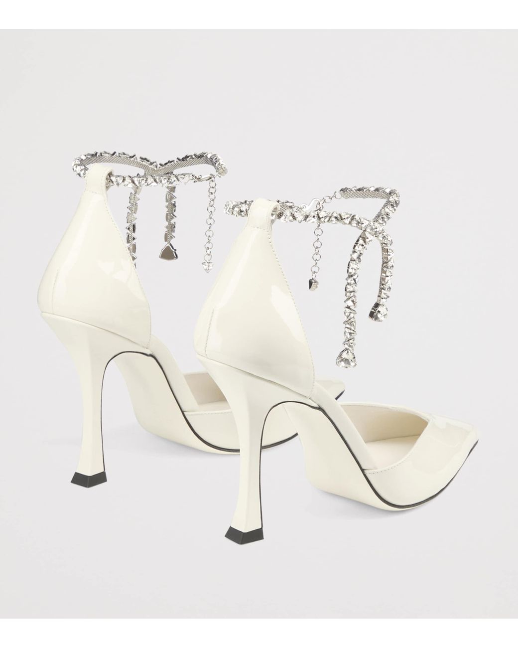 Jimmy Choo White Stevie 100 Patent Leather Pumps