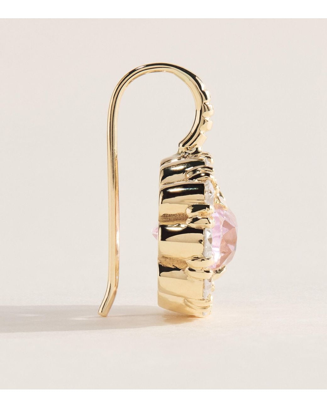 Retrouvai Natural Diamond And Kunzite Heirloom Drop Earrings