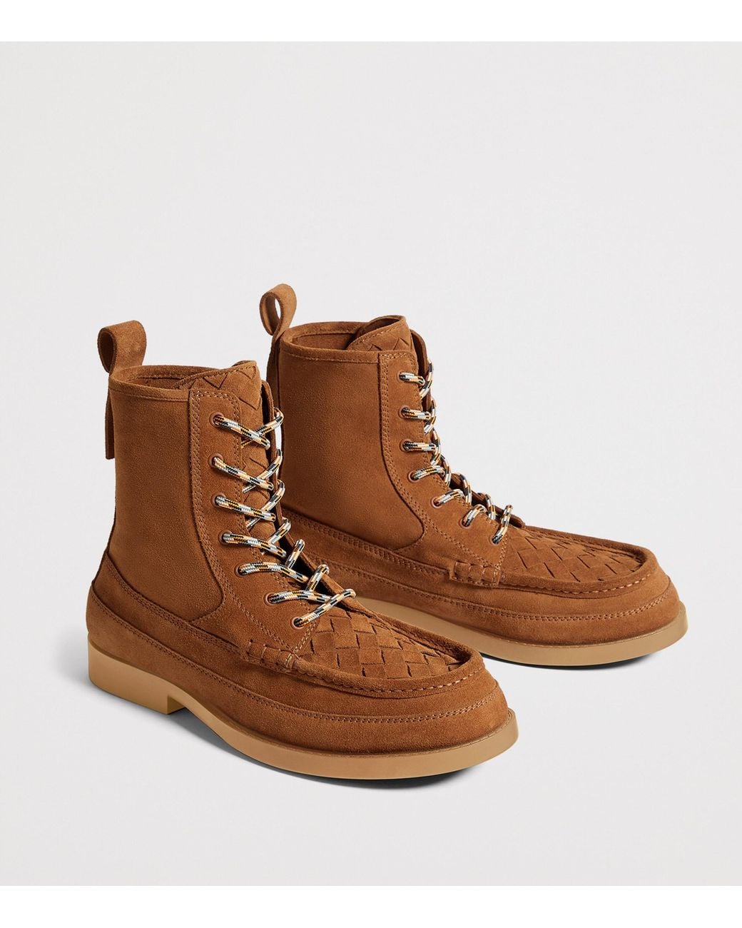 Bottega Veneta Brown Suede Lace-Up Boots for men