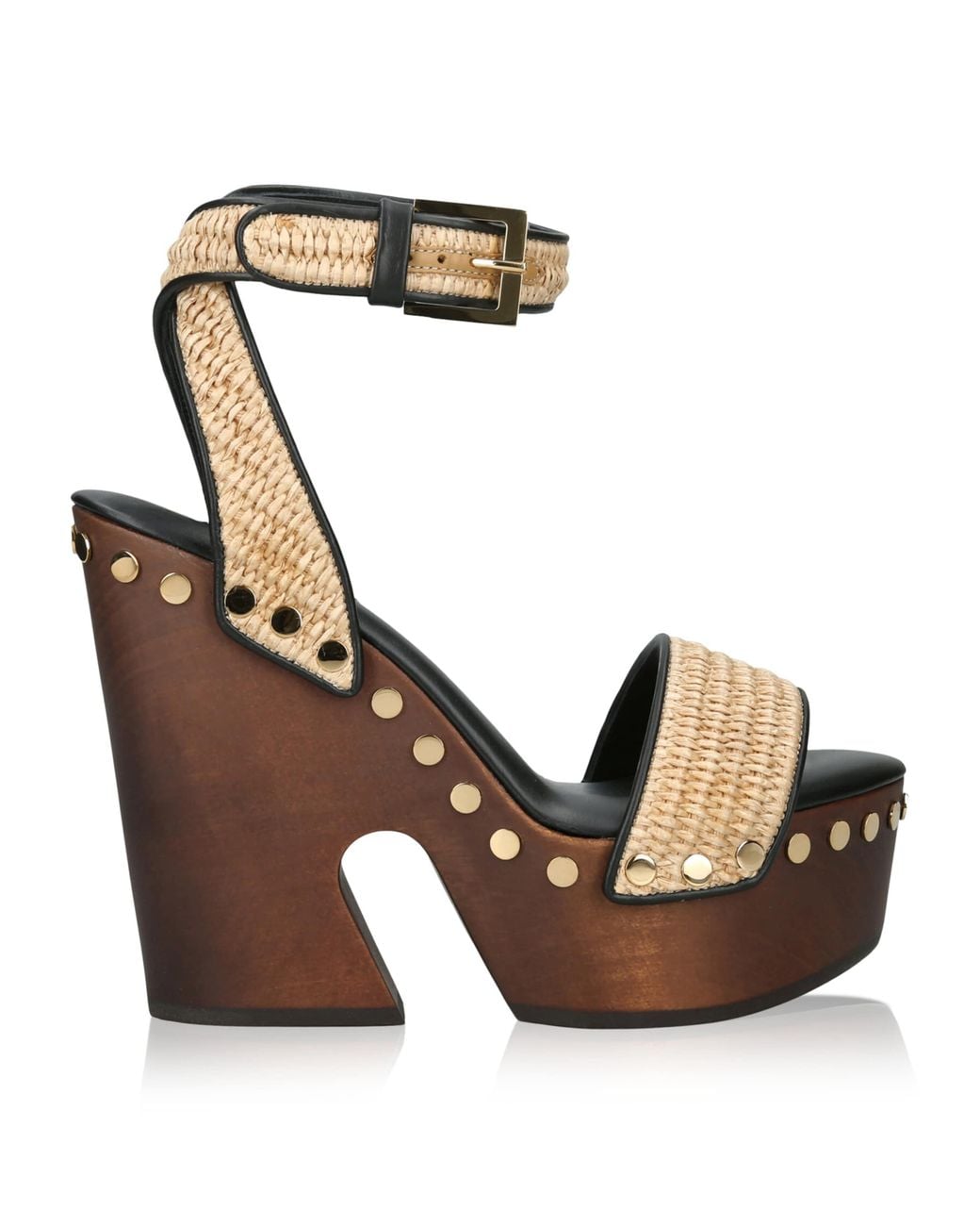 Givenchy Brown Raffia Platform Clog Sandals 95
