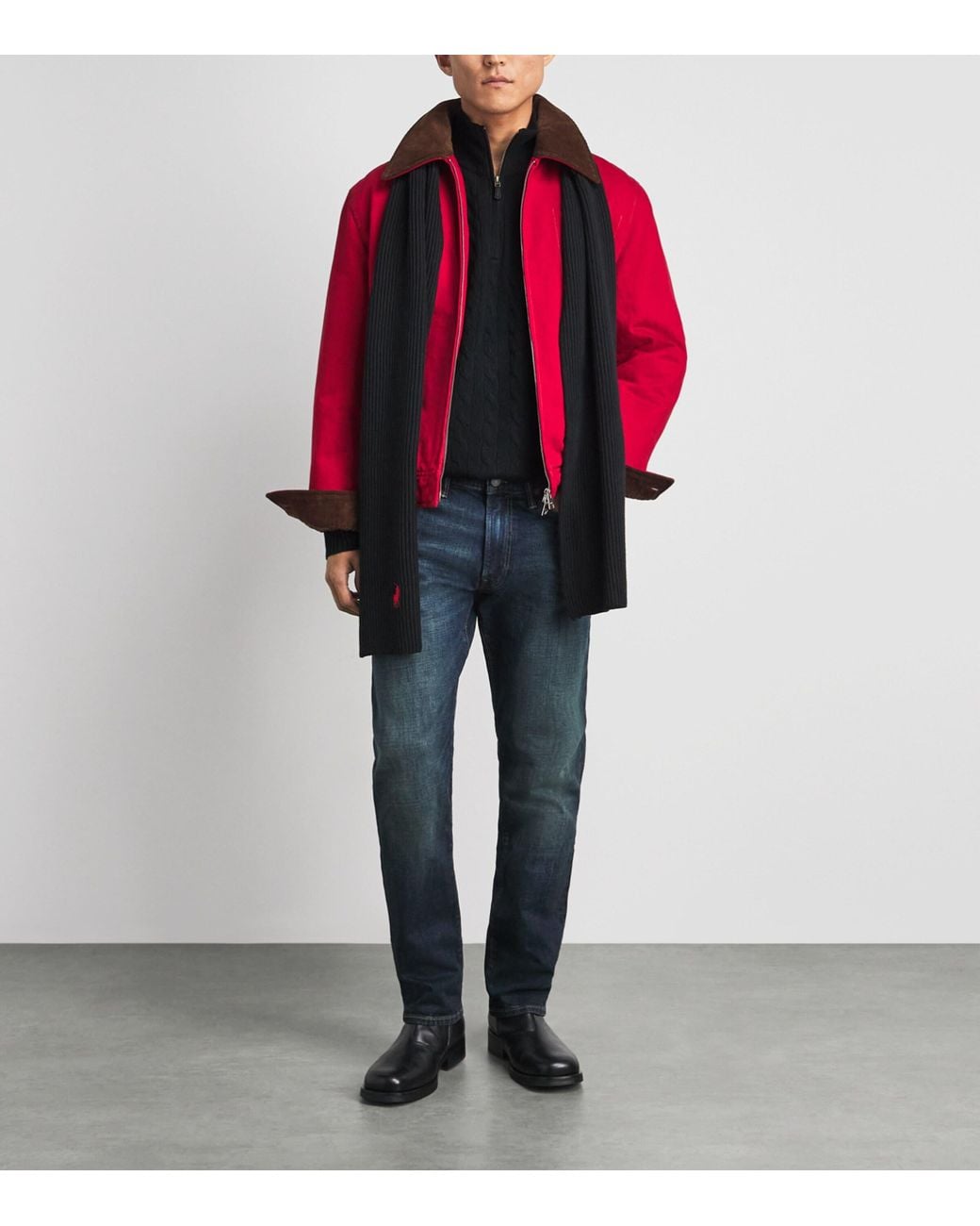 Polo Ralph Lauren Black Wool-Cashmere Quarter-Zip Sweater for men