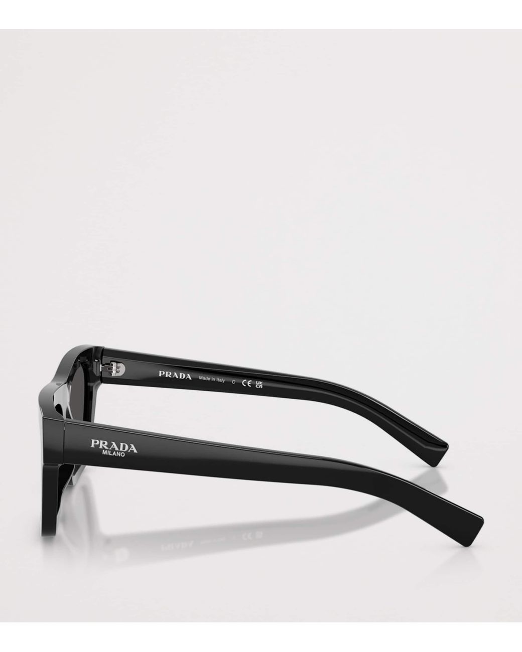 Prada Black Acetate Rectangular Sunglasses for men