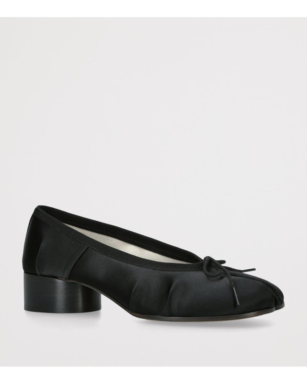 Maison Margiela Black Satin Tabi Ballerina Pumps 30