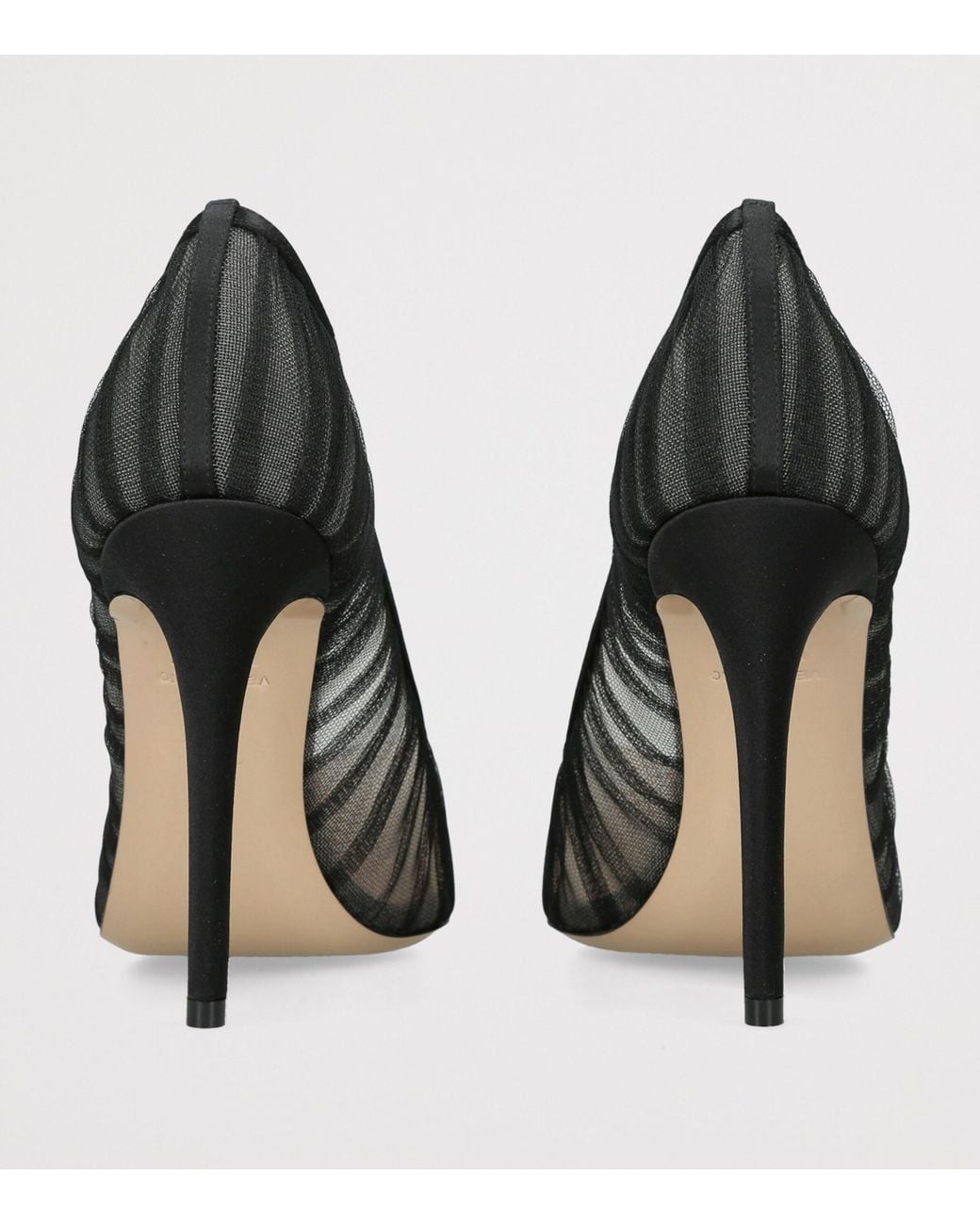 Andrea Wazen Black Mesh Pleated Nora Pumps 105