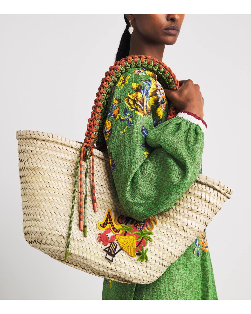ALÉMAIS Metallic Embroidered Island Cove Tote Bag