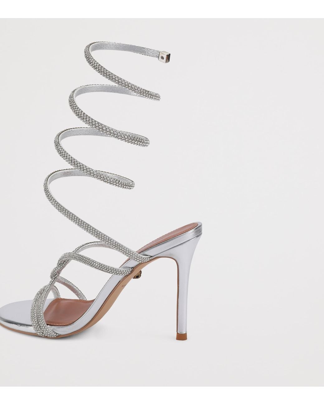 Kurt Geiger White Embellished Spiral Sandals 90