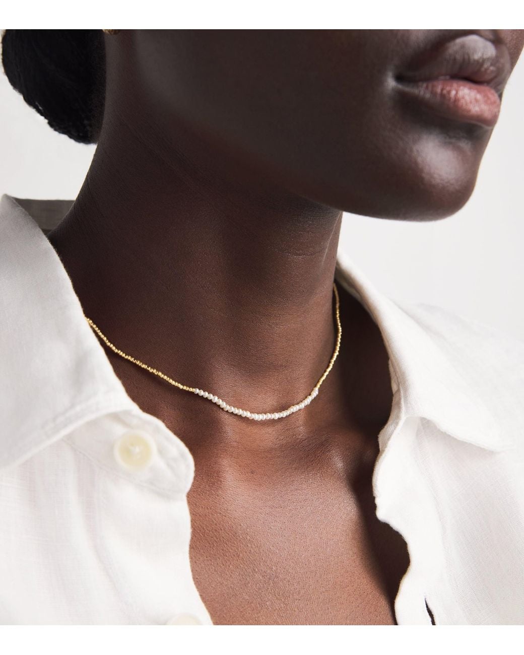 Anni Lu Natural Plated Slim Pearly Necklace