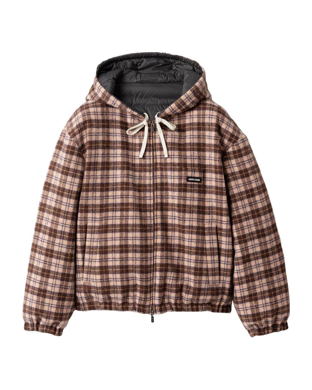 Miu Miu Brown Wool Reversible Down Jacket