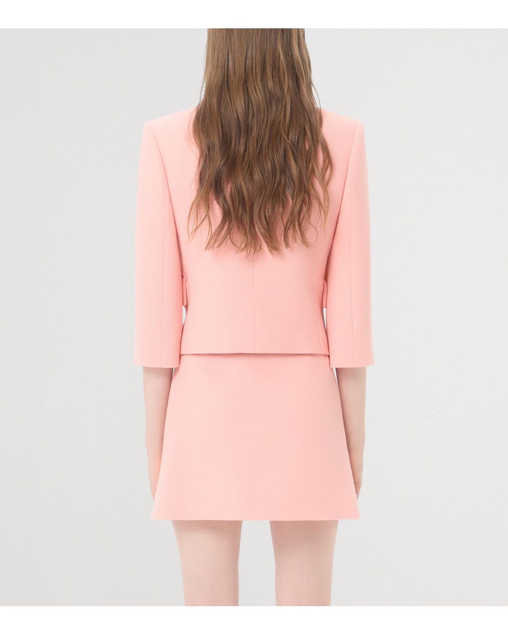 Valentino Pink Wool Crepe Cropped Blazer