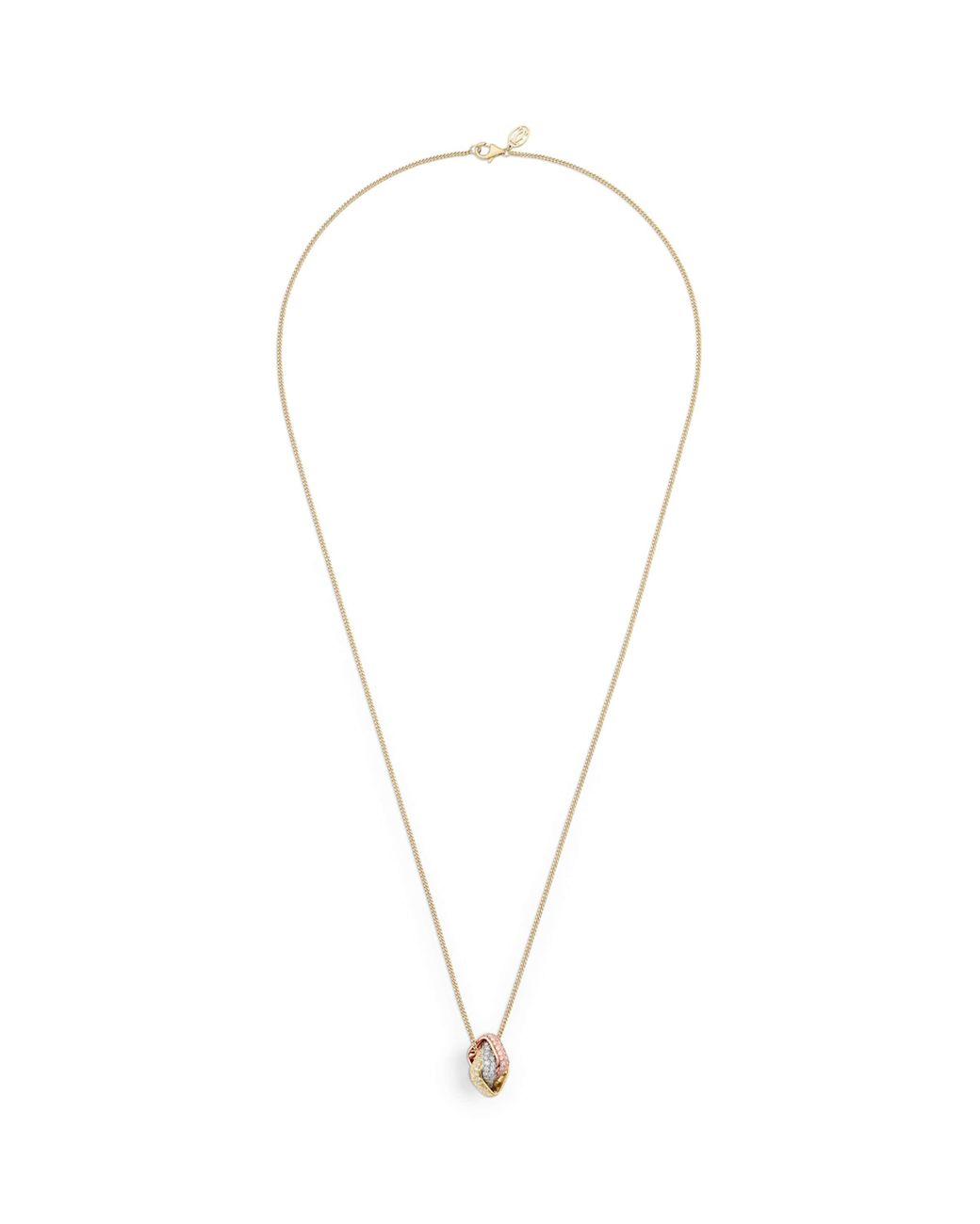 Cartier Metallic Mixed And Diamond Trinity Box Necklace