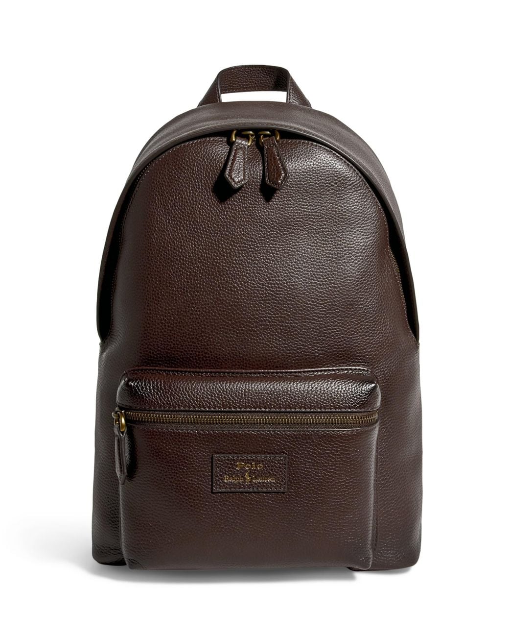 Polo Ralph Lauren Brown Leather Logo Backpack for men