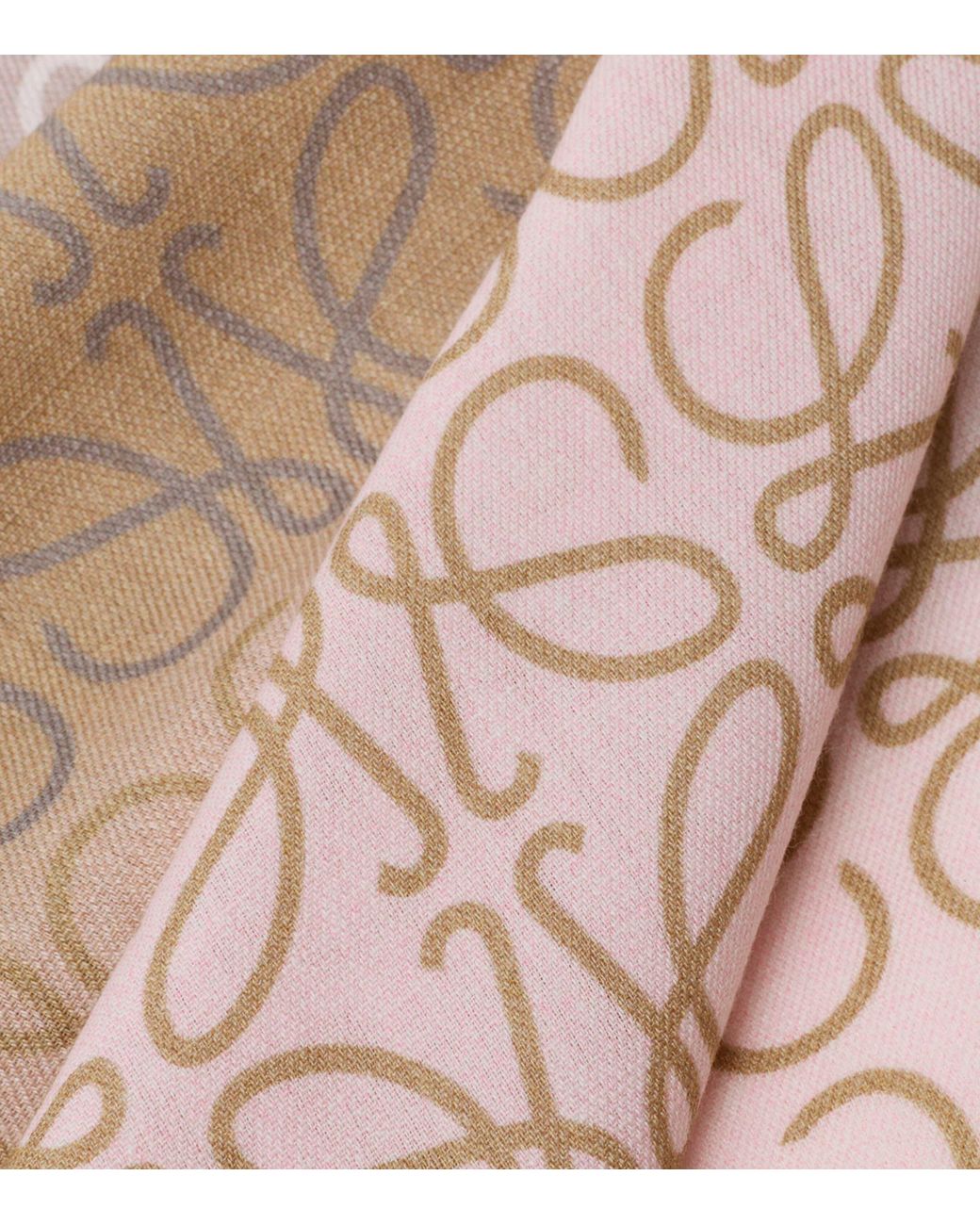 Loewe White Wool-Silk-Cashmere Anagram Scarf