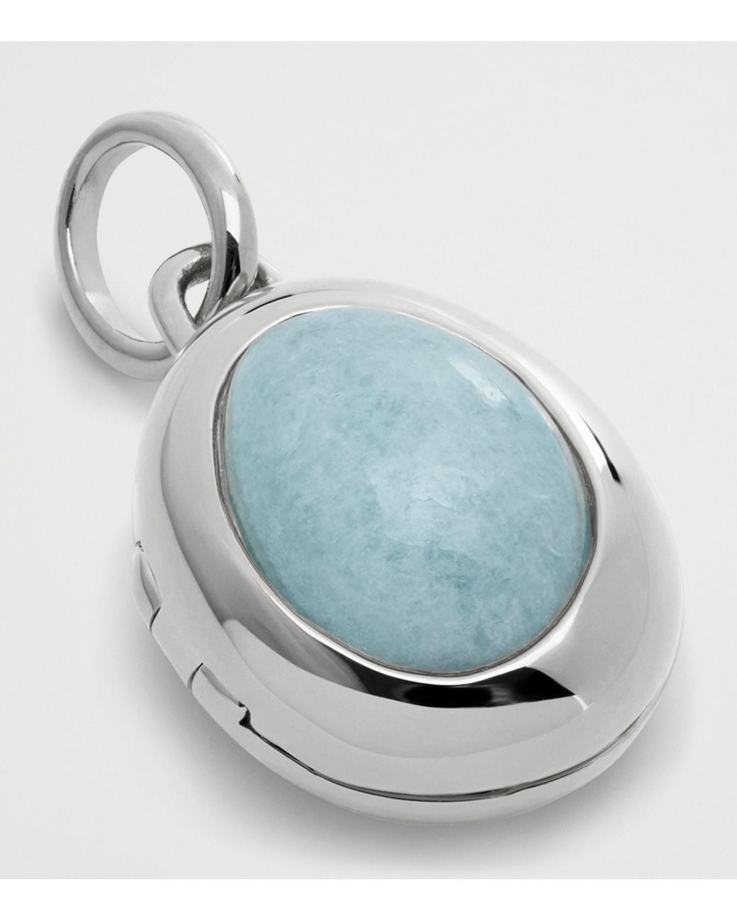 Monica Vinader Blue Sterling And Aquamarine March Birthstone Locket