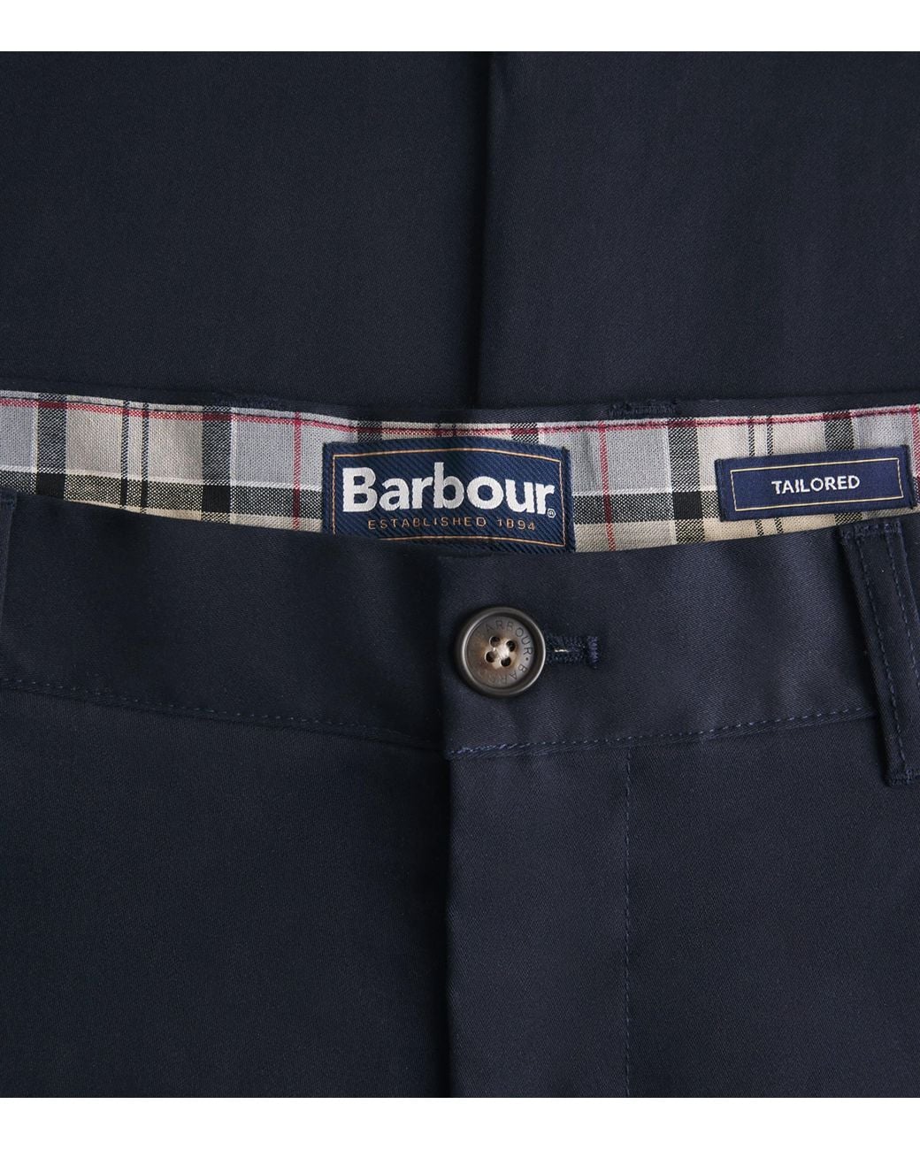 Barbour Blue Stretch-Cotton Straight Trousers for men