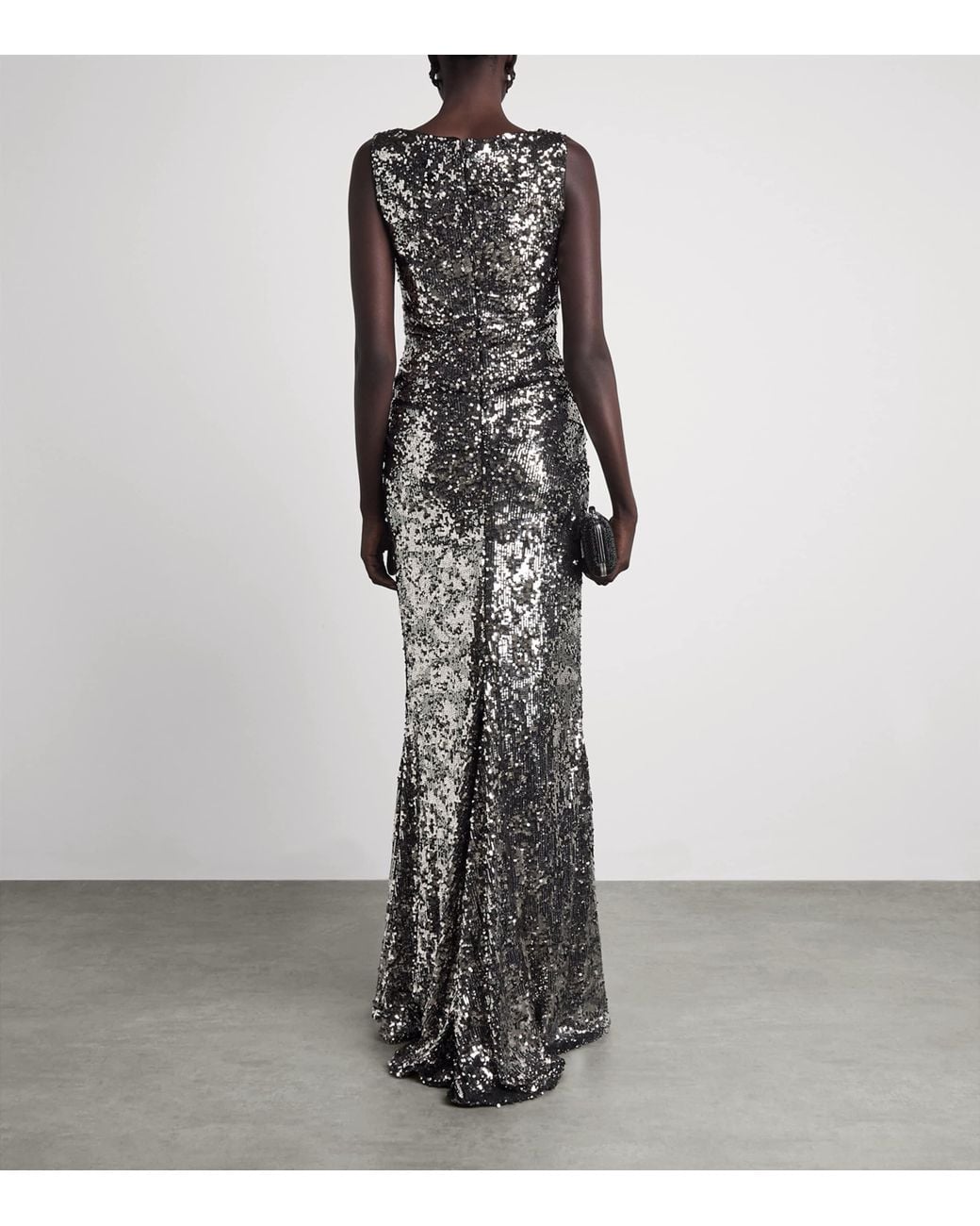 Talbot Runhof Metallic Sequinned Column Gown