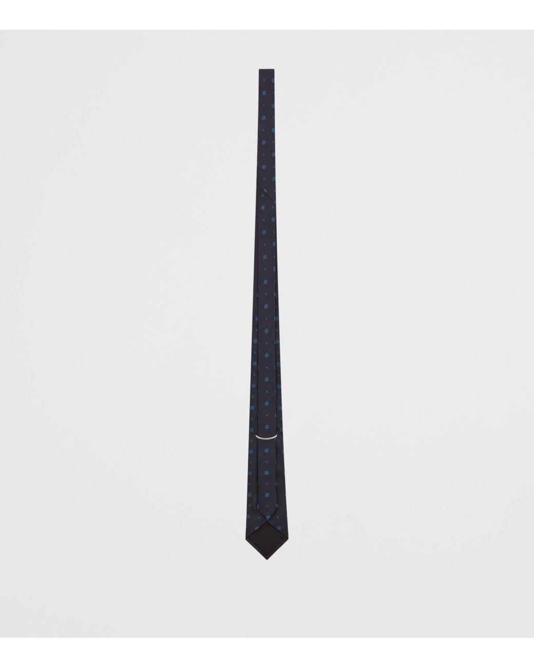 Saint Laurent White Silk Striped Medallion Tie for men