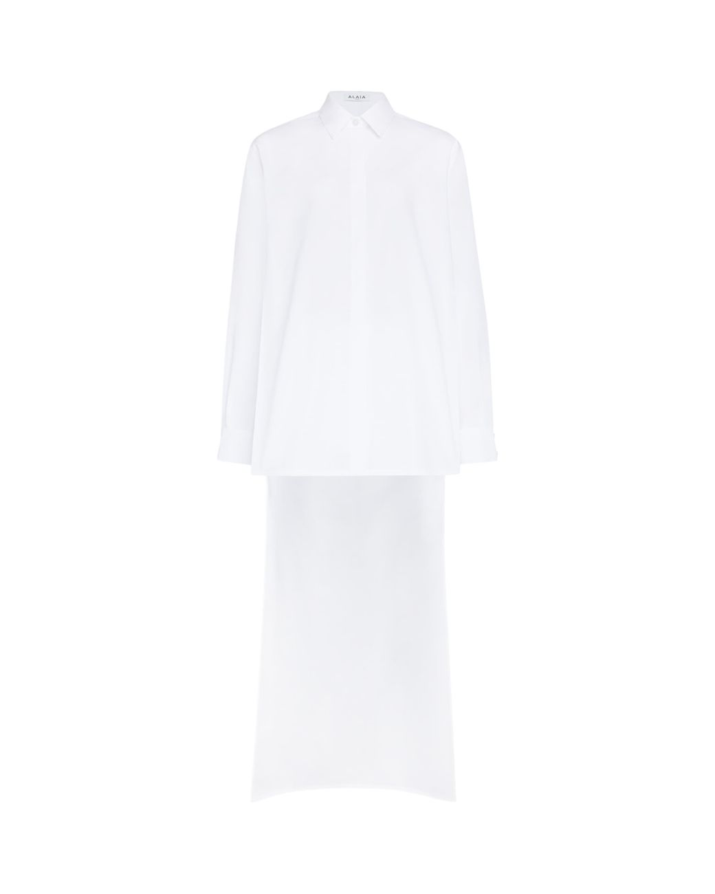 Alaïa White Cotton Poplin Asymmetric Shirt