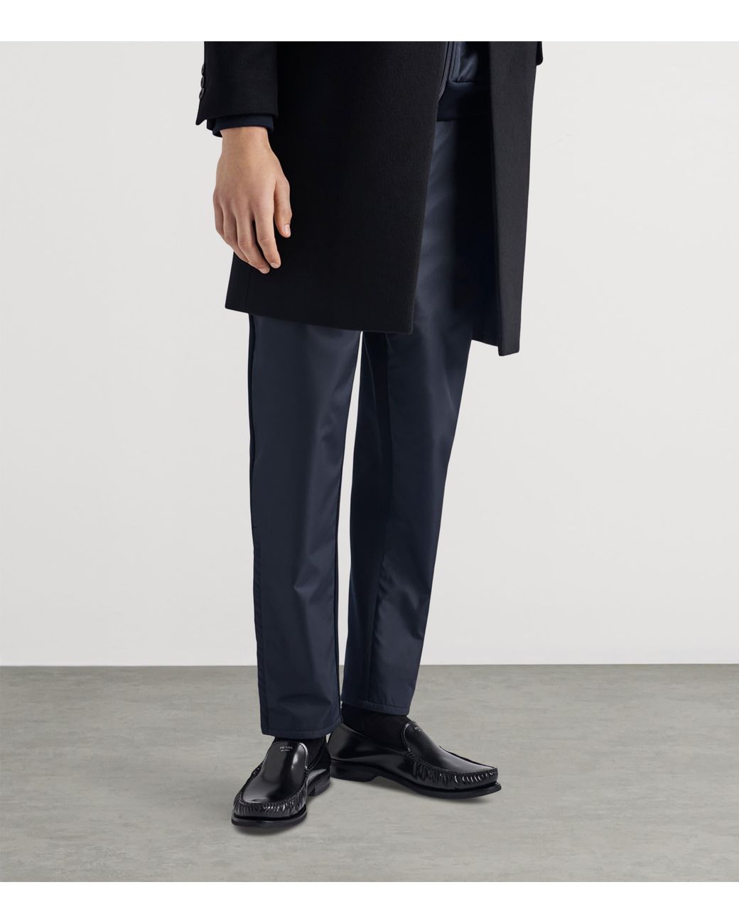 Prada Blue Cotton-Re-Nylon Straight Trousers for men