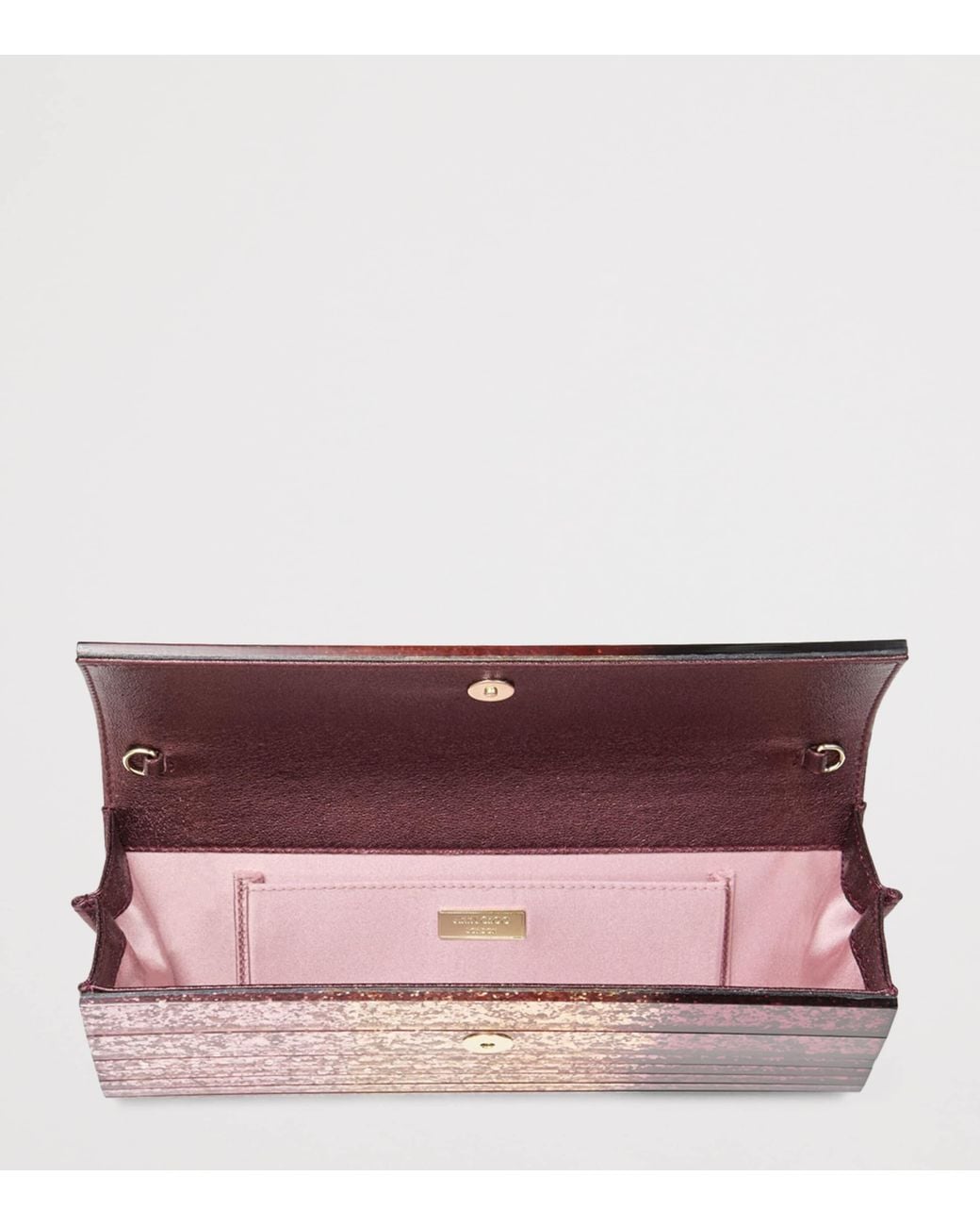 Jimmy Choo Pink Sweetie Silky Dégradé Glitter Plexi Clutch Bag