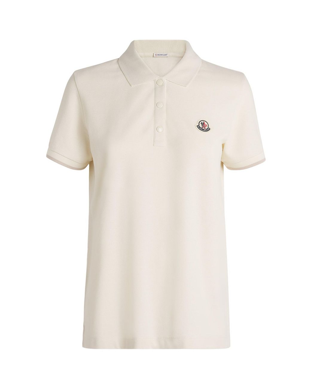 Moncler White Cotton Logo Polo Shirt