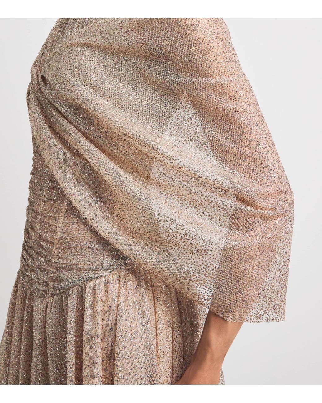 Sandra Mansour Natural Glitter Haze Gown