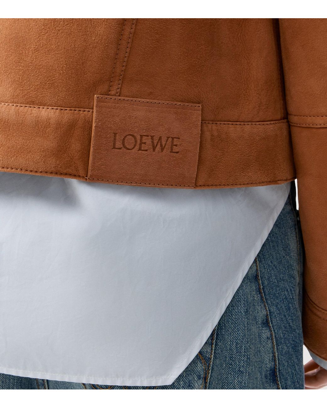 Loewe Brown Lambskin Shearling-Lined Jacket